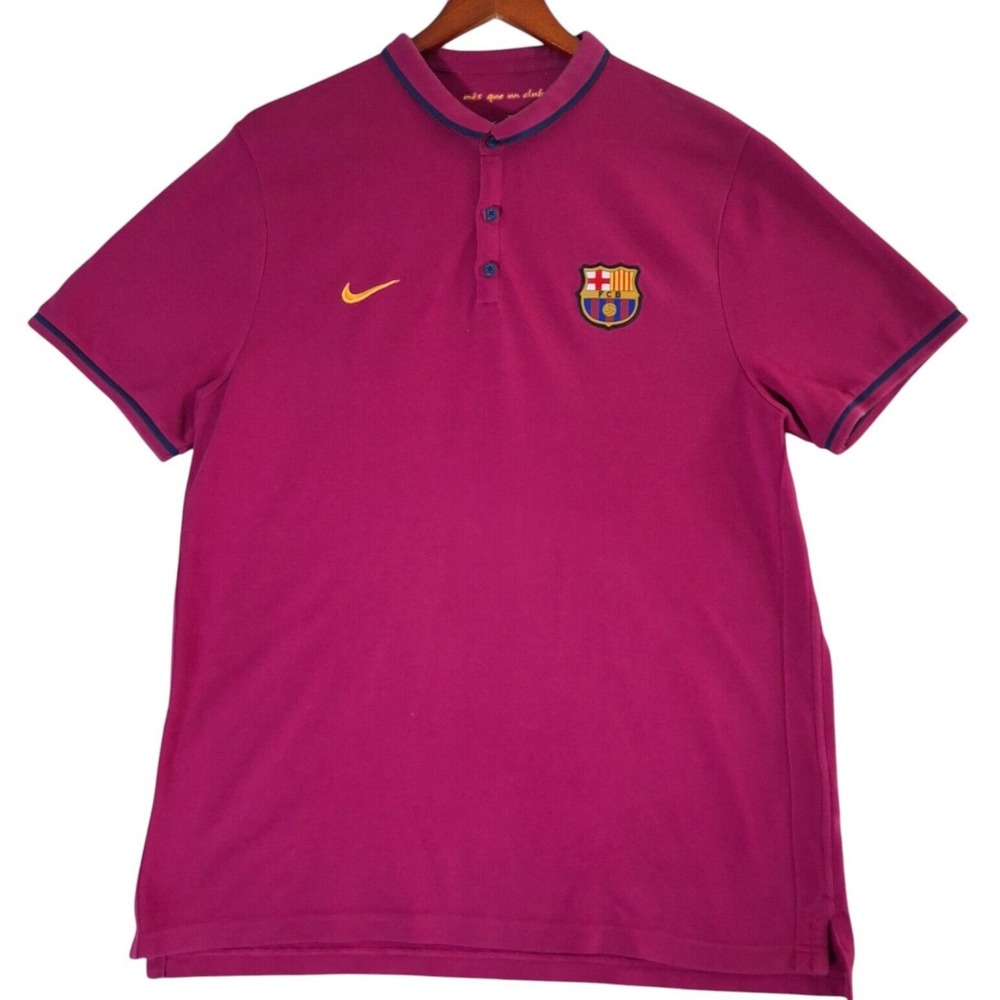 Nike FC Barcelona Polo Shirt Youth XL Pink Golf Soccer Football - Picture 2 of 8